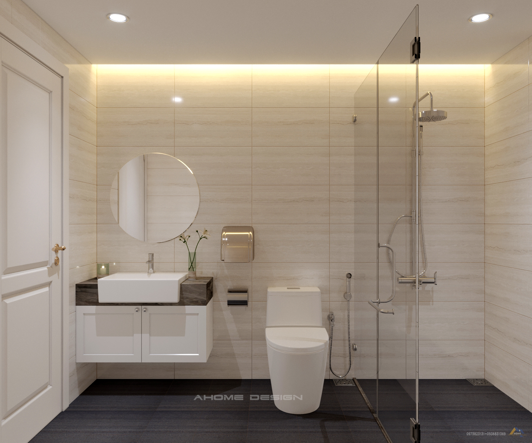 Phòng tắm đơn giản nhưng vẫn toát lên sự hiện đại, tiện nghi
