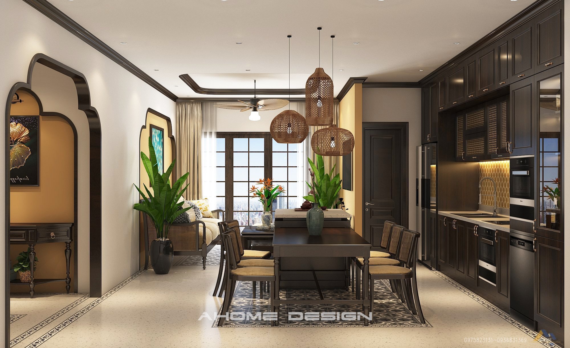 Thiết kế nội thất nổi bật với phong cách Iindochine